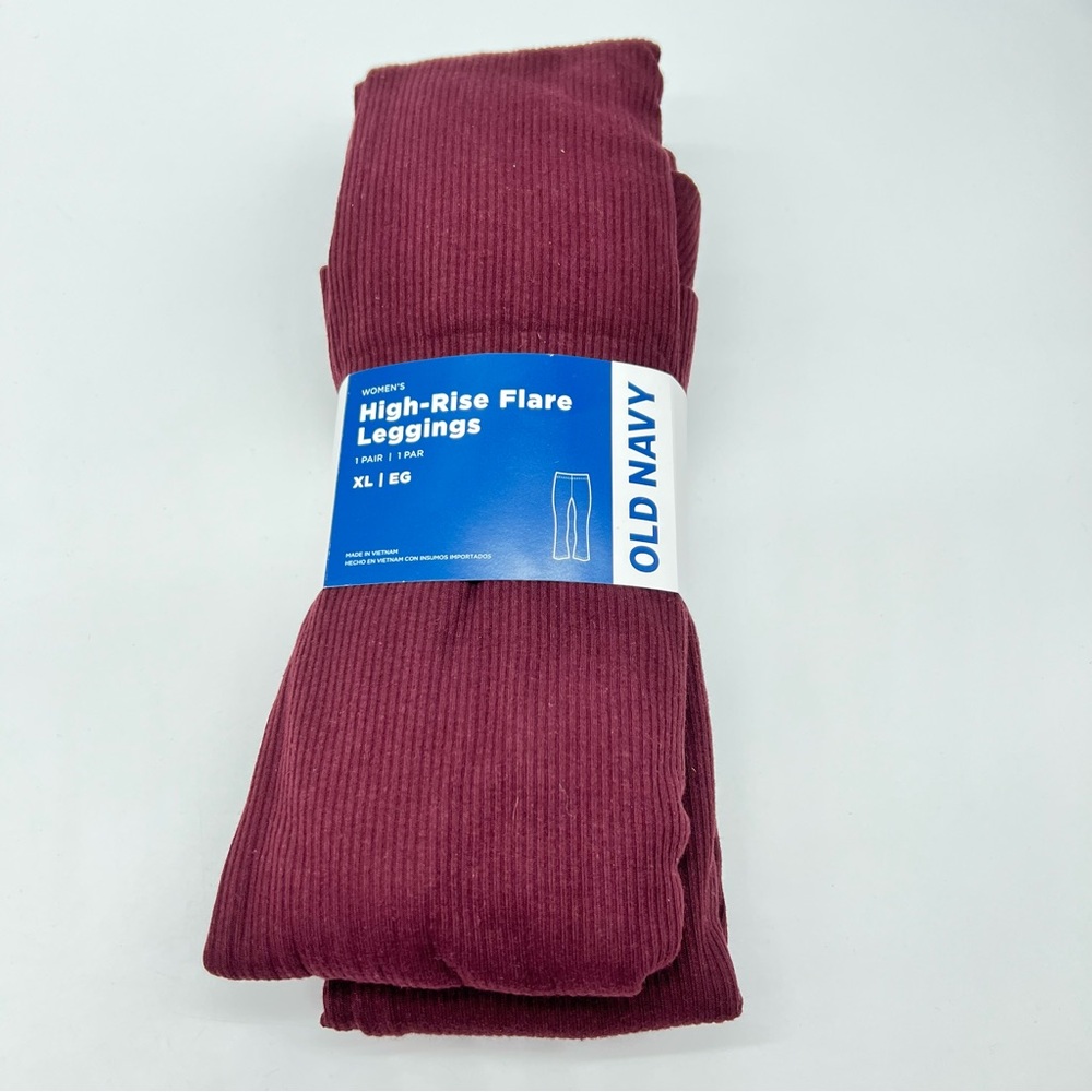 Old Navy Red High-Rise Flare Leggings